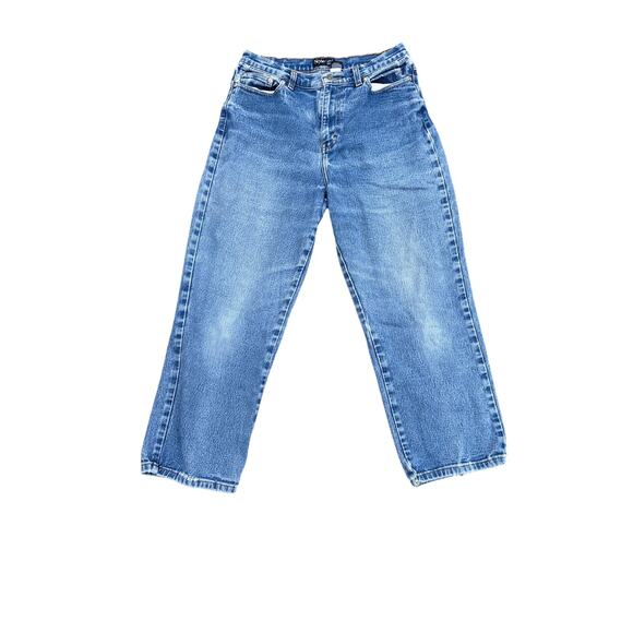 Style & Co Blue Denim Jeans Size 10P High Rise Straight Leg - Picture 1 of 3